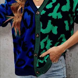 Leopard print multi green, black and green